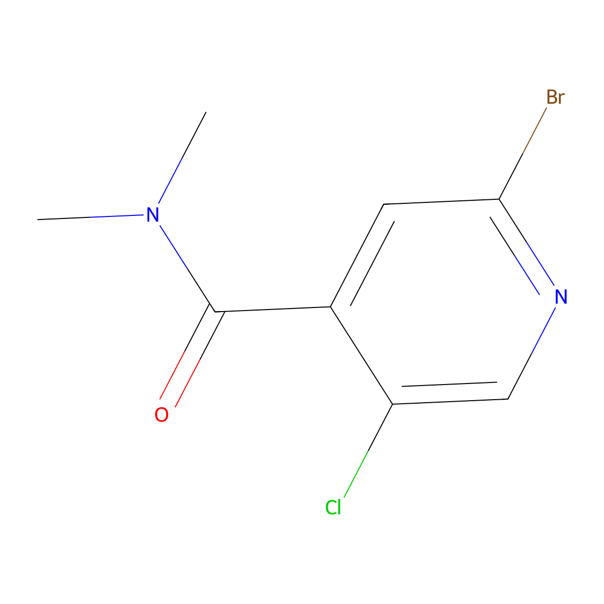 2-Bromo-5-chloro-N,N-dimethylisonicotinamide molecular structure, CAS 1862649-92-0