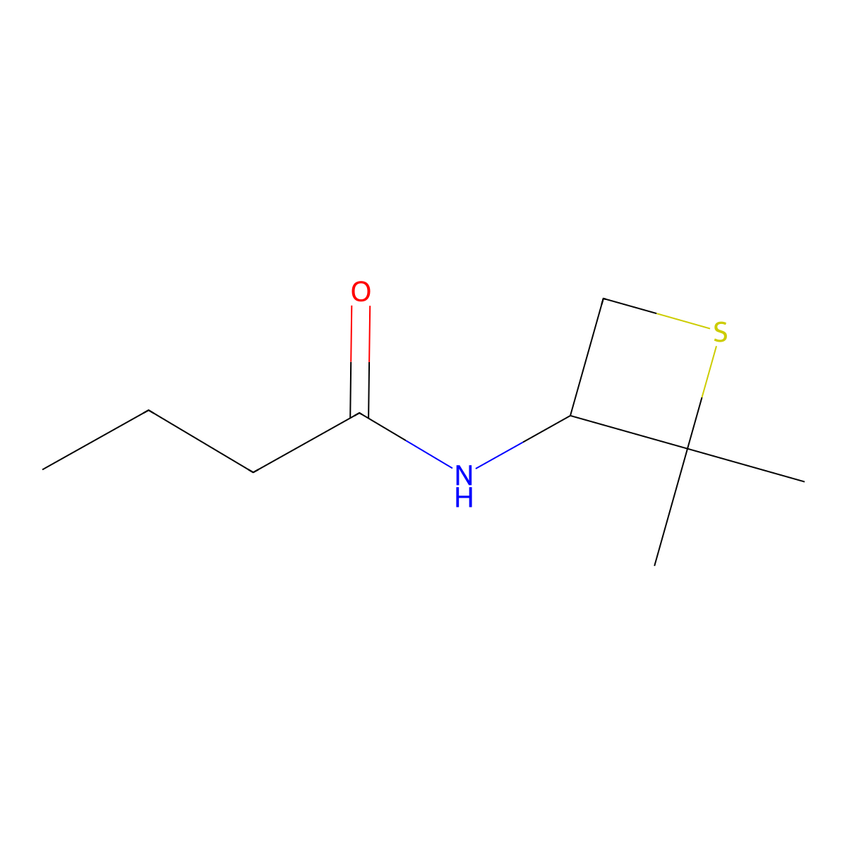 N-(2,2-Dimethylthietan-3-yl)butyramide molecular structure, CAS 1862654-77-0
