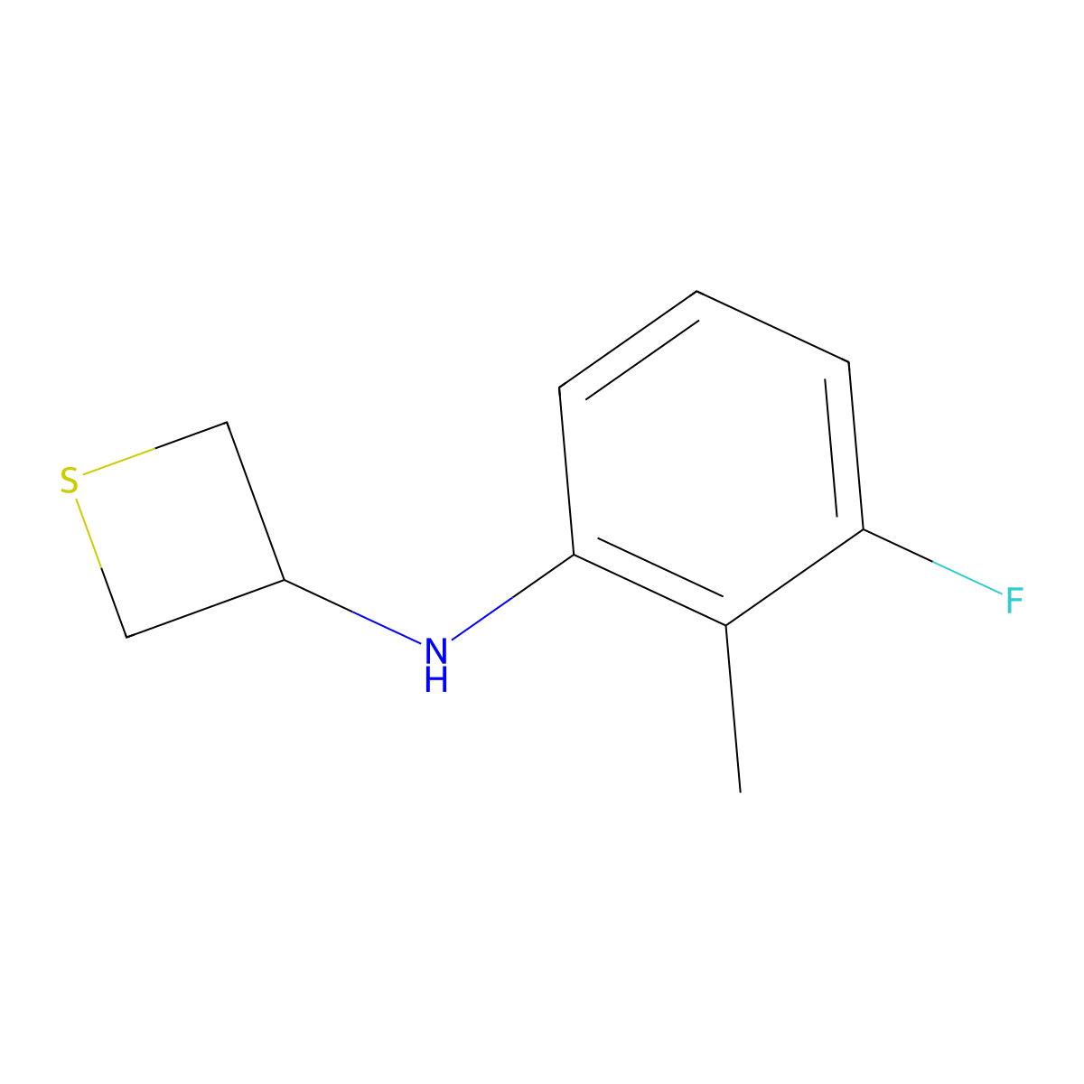 N-(3-Fluoro-2-methylphenyl)thietan-3-amine molecular structure, CAS 1862654-89-4