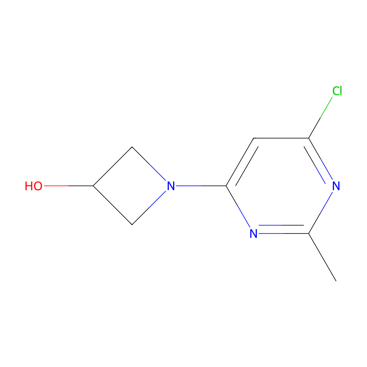 1-(6-Chloro-2-methylpyrimidin-4-yl)azetidin-3-ol molecular structure, CAS 1862660-23-8