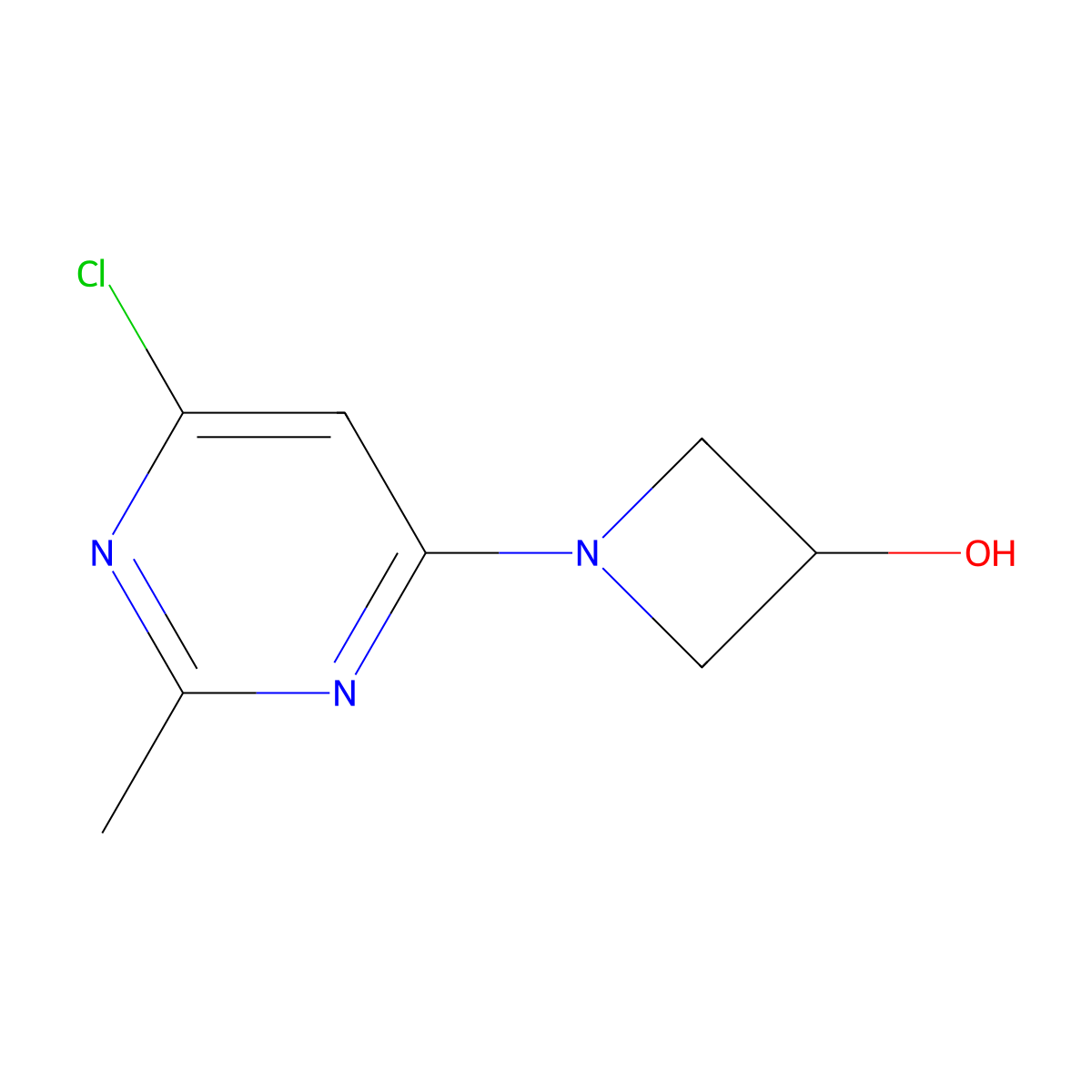 1-(6-Chloro-2-methylpyrimidin-4-yl)azetidin-3-ol molecular structure, CAS 1862660-23-8