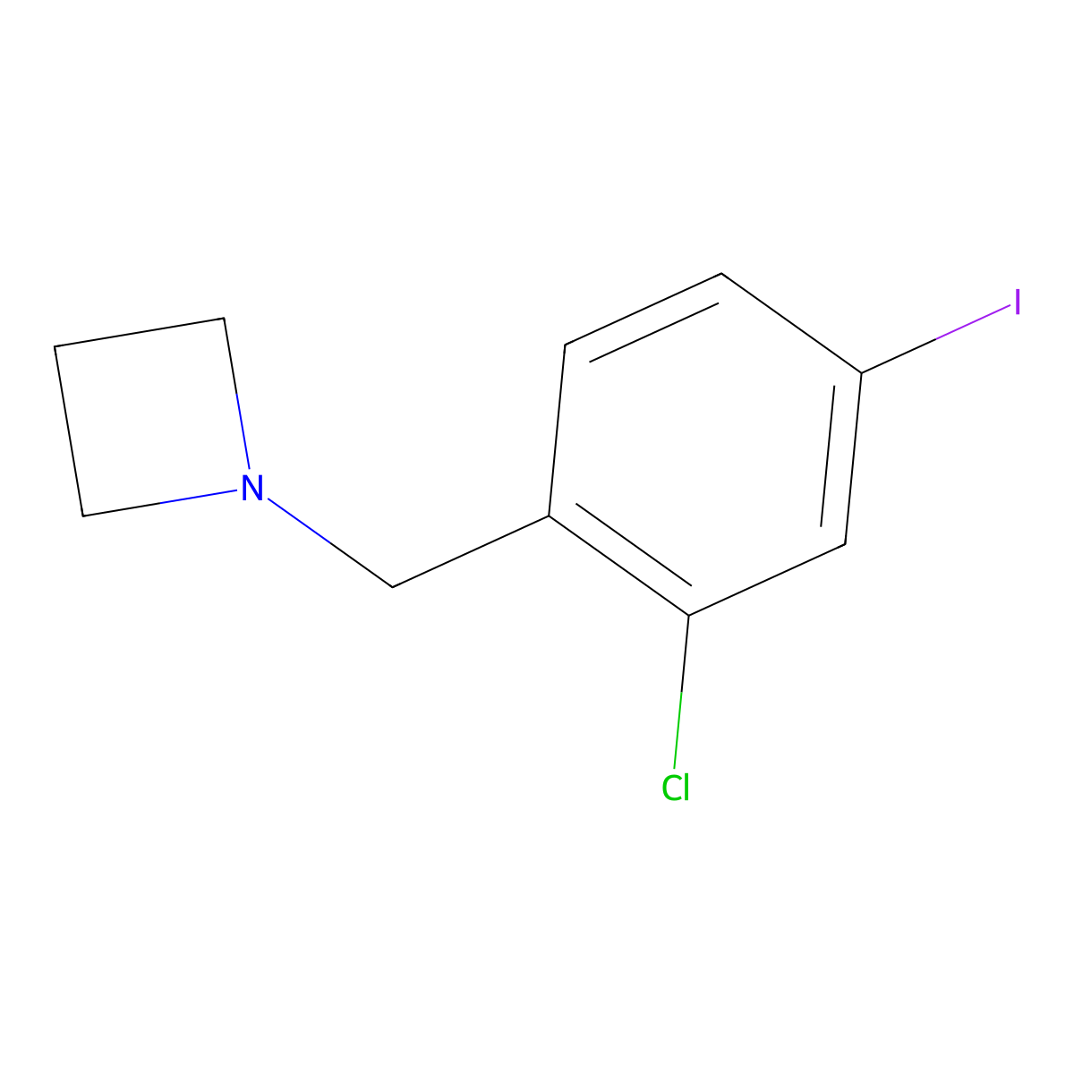 1-(2-Chloro-4-iodobenzyl)azetidine molecular structure, CAS 1862678-92-9