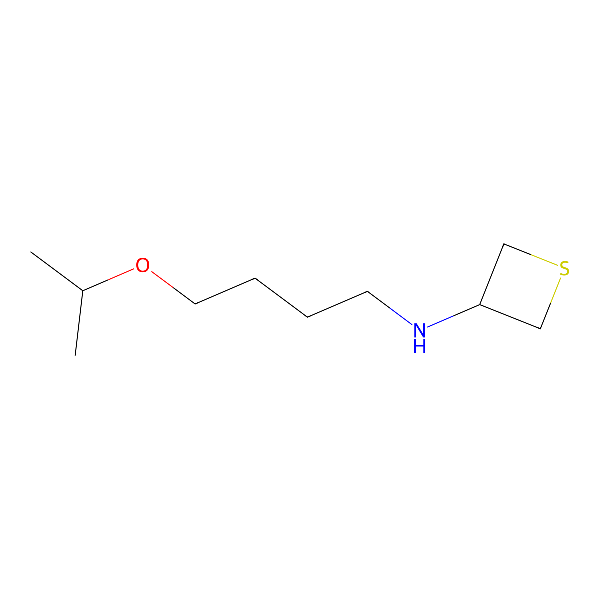 N-(4-Isopropoxybutyl)thietan-3-amine molecular structure, CAS 1862679-10-4