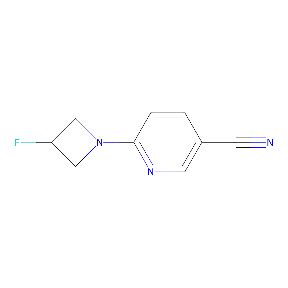 6-(3-Fluoroazetidin-1-yl)pyridine-3-carbonitrile molecular structure, CAS 1862679-76-2
