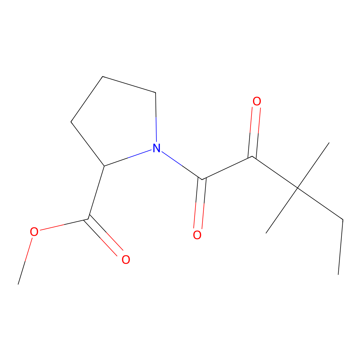 1-(3,3-Dimethyl-1,2-dioxopentyl)-L-proline methyl ester molecular structure, CAS 186268-77-9