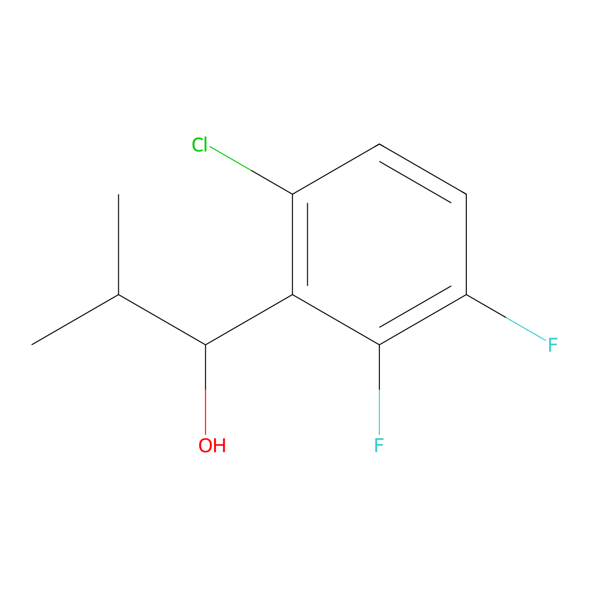 1-(6-Chloro-2,3-difluorophenyl)-2-methylpropan-1-ol molecular structure, CAS 1862683-57-5