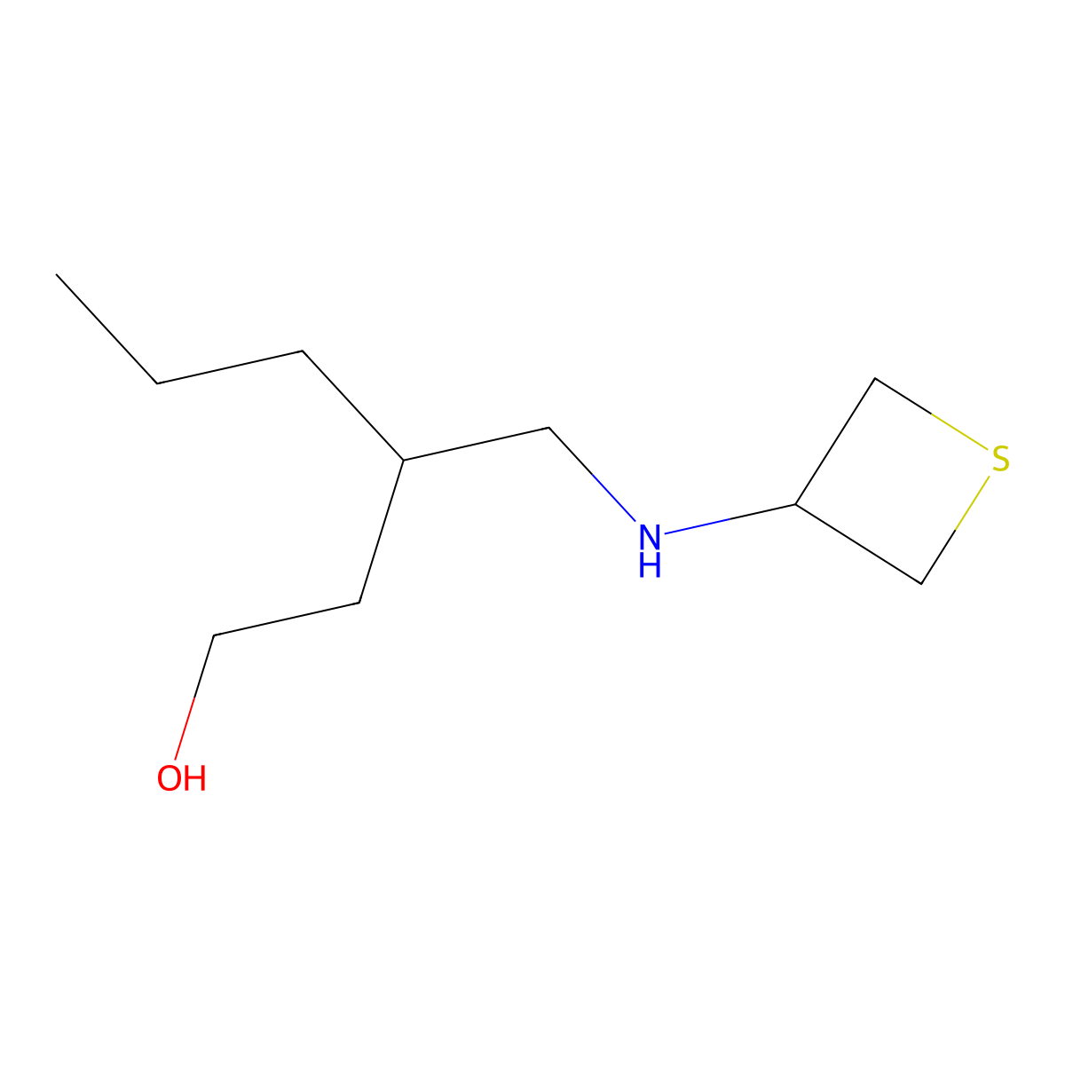 3-((Thietan-3-ylamino)methyl)hexan-1-ol molecular structure, CAS 1862688-10-5