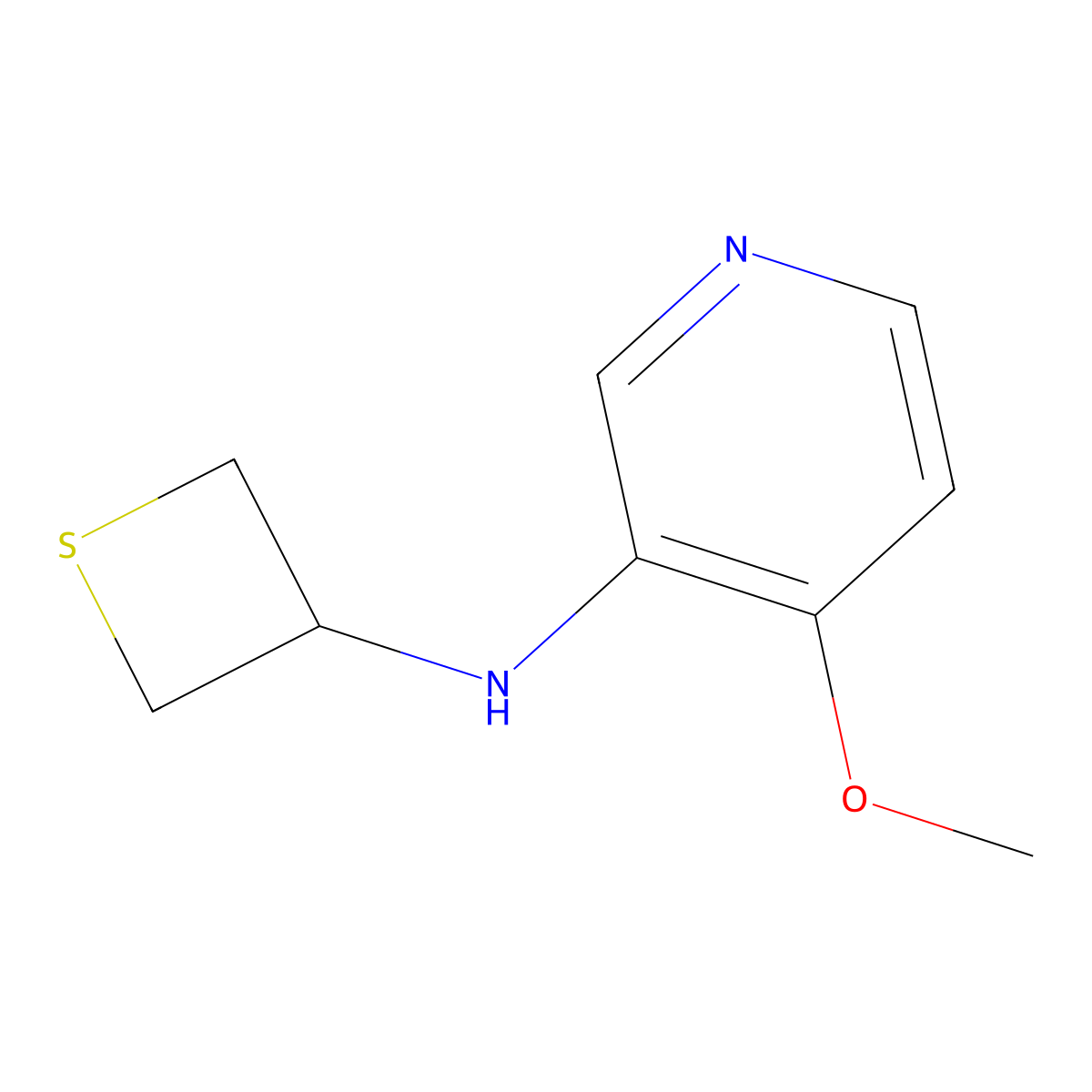 4-Methoxy-N-(thietan-3-yl)pyridin-3-amine molecular structure, CAS 1862693-00-2
