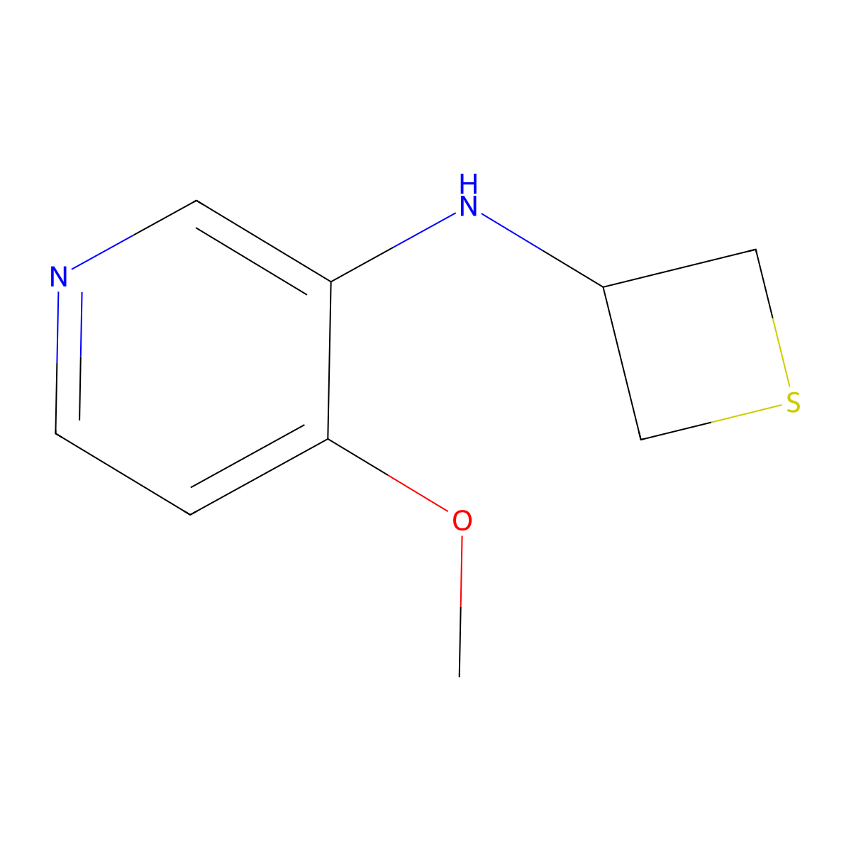 4-Methoxy-N-(thietan-3-yl)pyridin-3-amine molecular structure, CAS 1862693-00-2