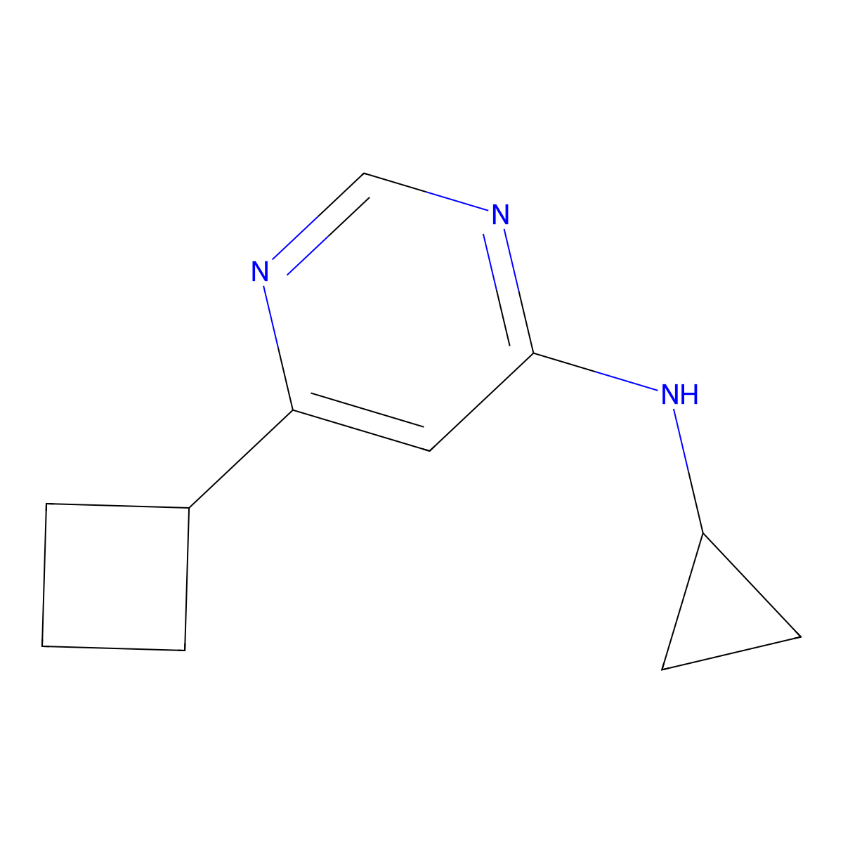 6-cyclobutyl-N-cyclopropylpyrimidin-4-amine molecular structure, CAS 1862697-43-5