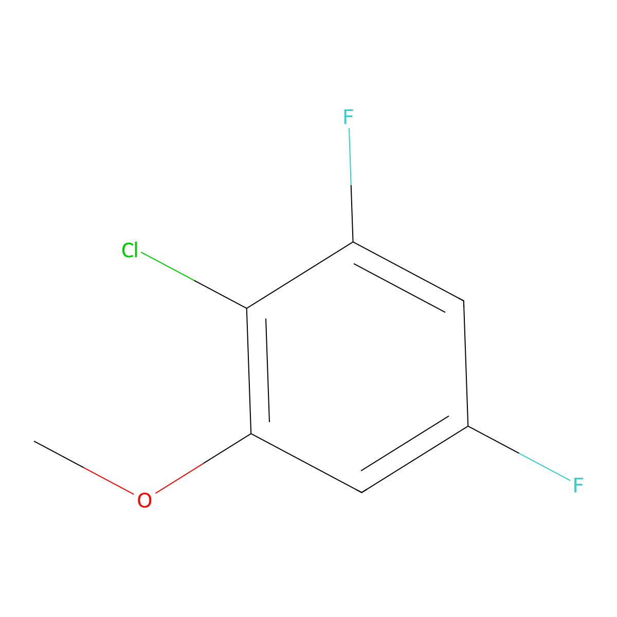 2-Chloro-3,5-difluoroanisole molecular structure, CAS 18627-23-1