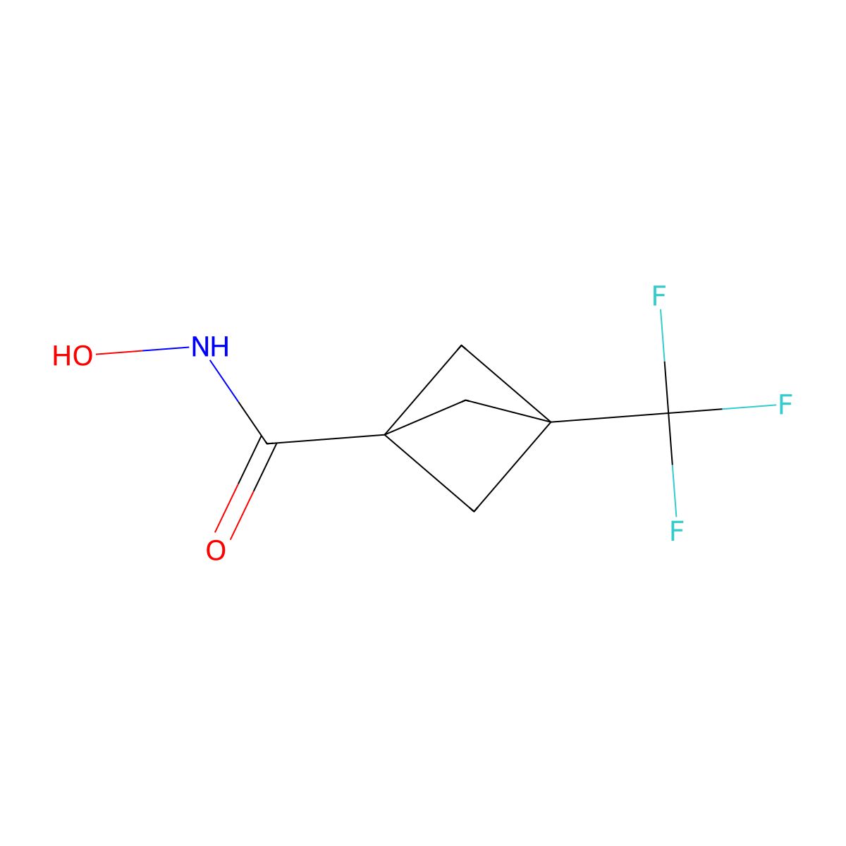 N-hydroxy-3-(trifluoromethyl)bicyclo[1.1.1]pentane-1-carboxamide molecular structure, CAS 1862703-41-0