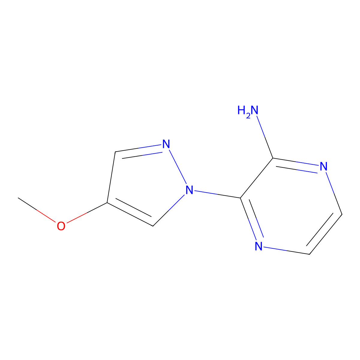 3-(4-methoxy-1H-pyrazol-1-yl)pyrazin-2-amine molecular structure, CAS 1862717-98-3
