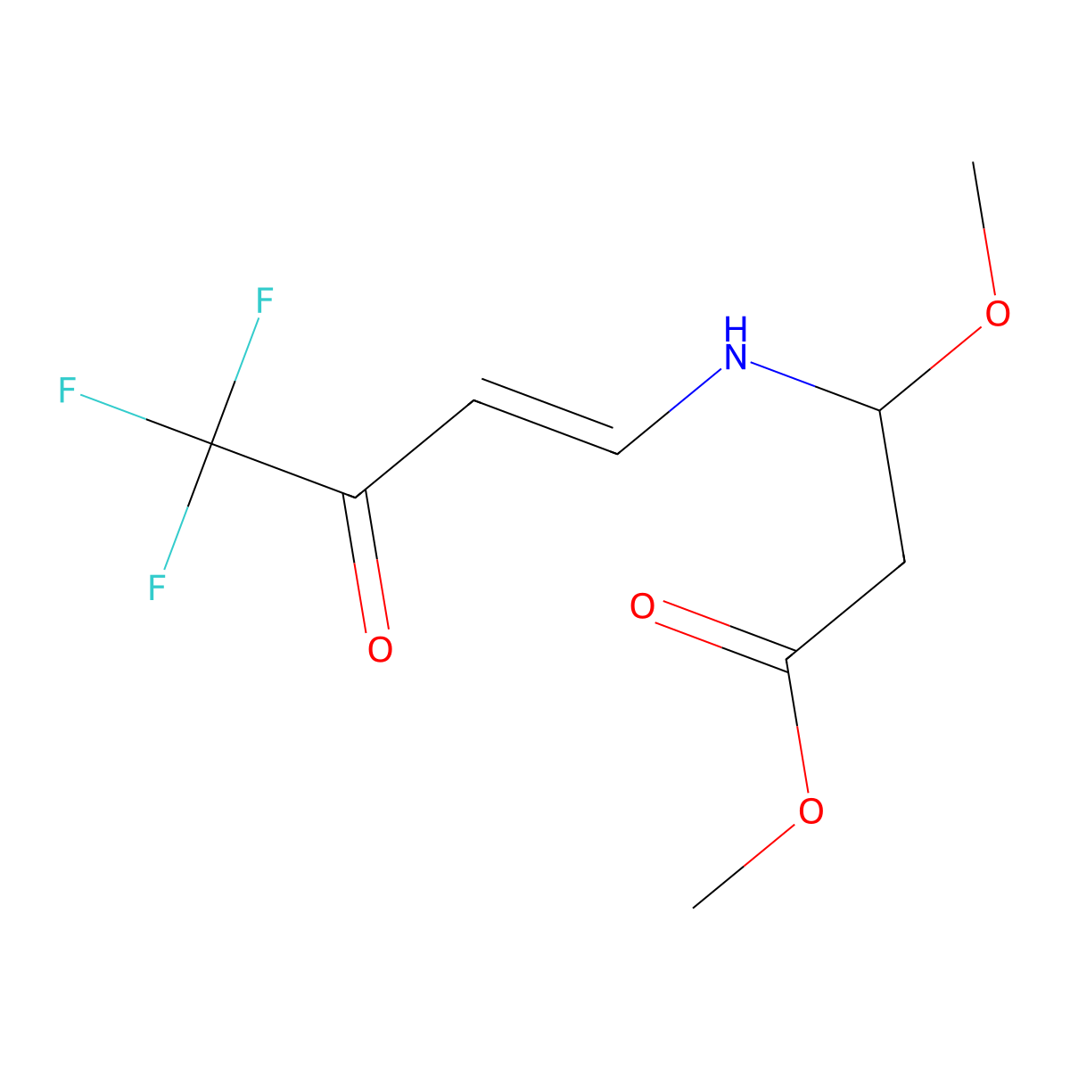 Methyl 3-methoxy-3-[(4,4,4-trifluoro-3-oxobut-1-enyl)amino]propanoate molecular structure, CAS 186273-73-4