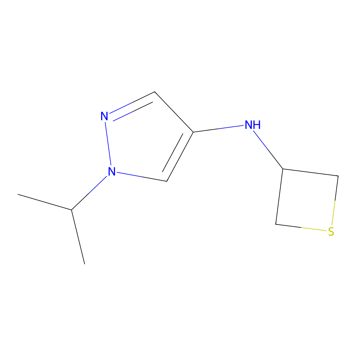 1-Isopropyl-N-(thietan-3-yl)-1H-pyrazol-4-amine molecular structure, CAS 1862731-84-7