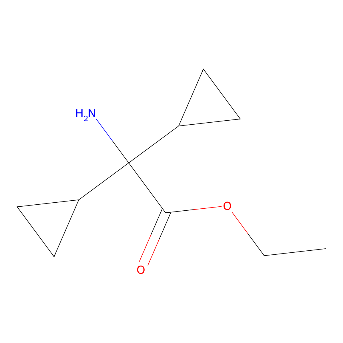 Ethyl 2-amino-2,2-dicyclopropylacetate molecular structure, CAS 1862740-72-4