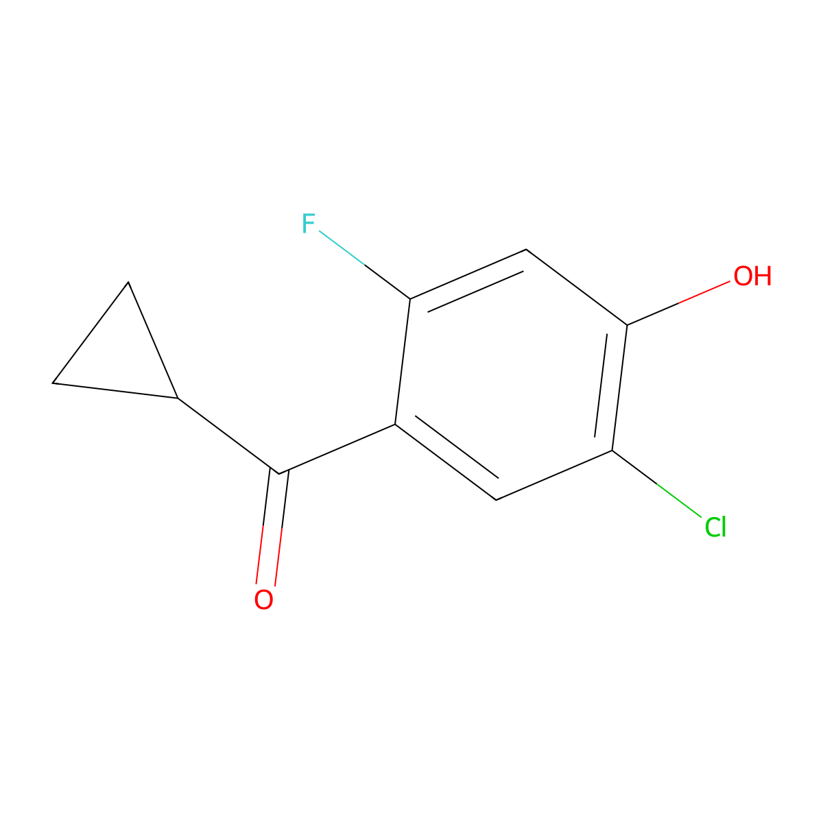 2-Chloro-4-cyclopropanecarbonyl-5-fluorophenol molecular structure, CAS 1862741-82-9