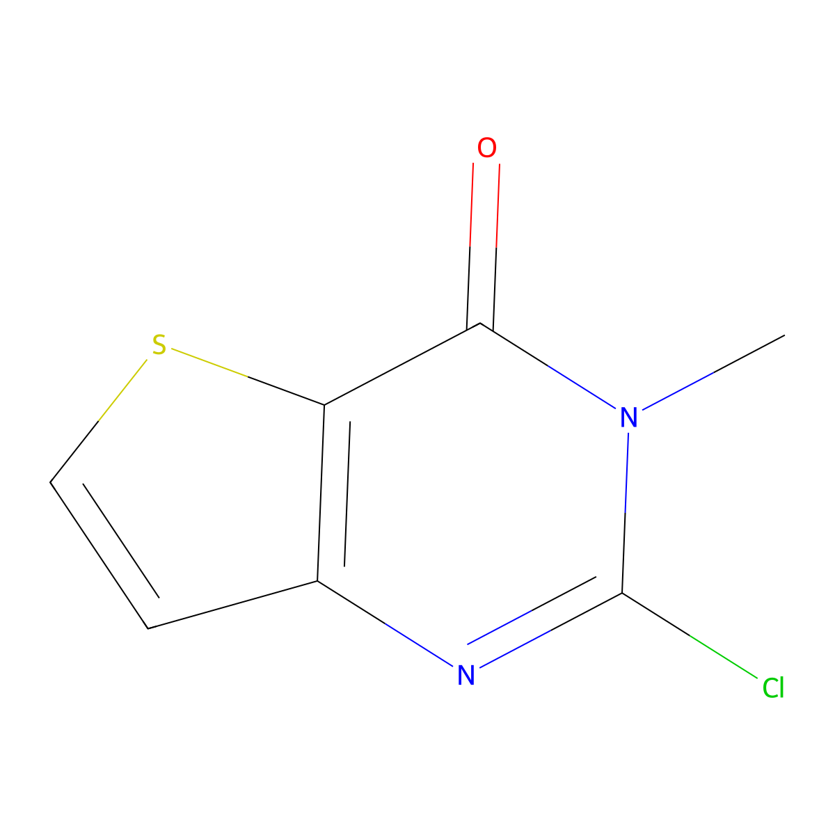 2-Chloro-3-methyl-3h,4h-thieno[3,2-d]pyrimidin-4-one molecular structure, CAS 1862764-45-1