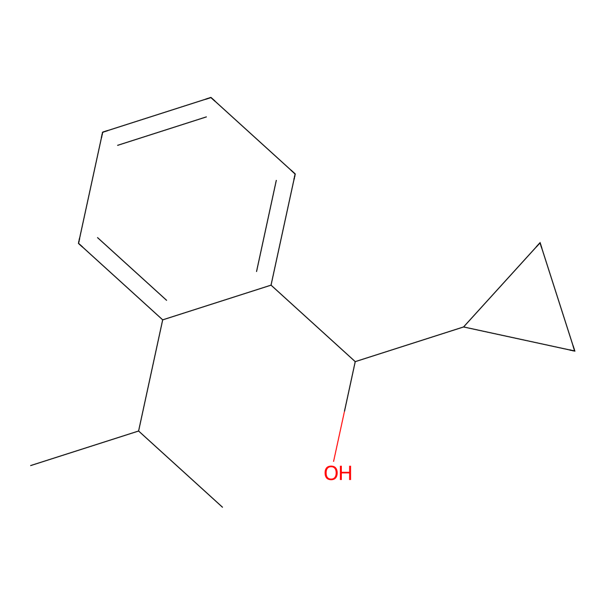 Benzenemethanol, alpha-cyclopropyl-2-(1-methylethyl)- molecular structure, CAS 1862776-98-4