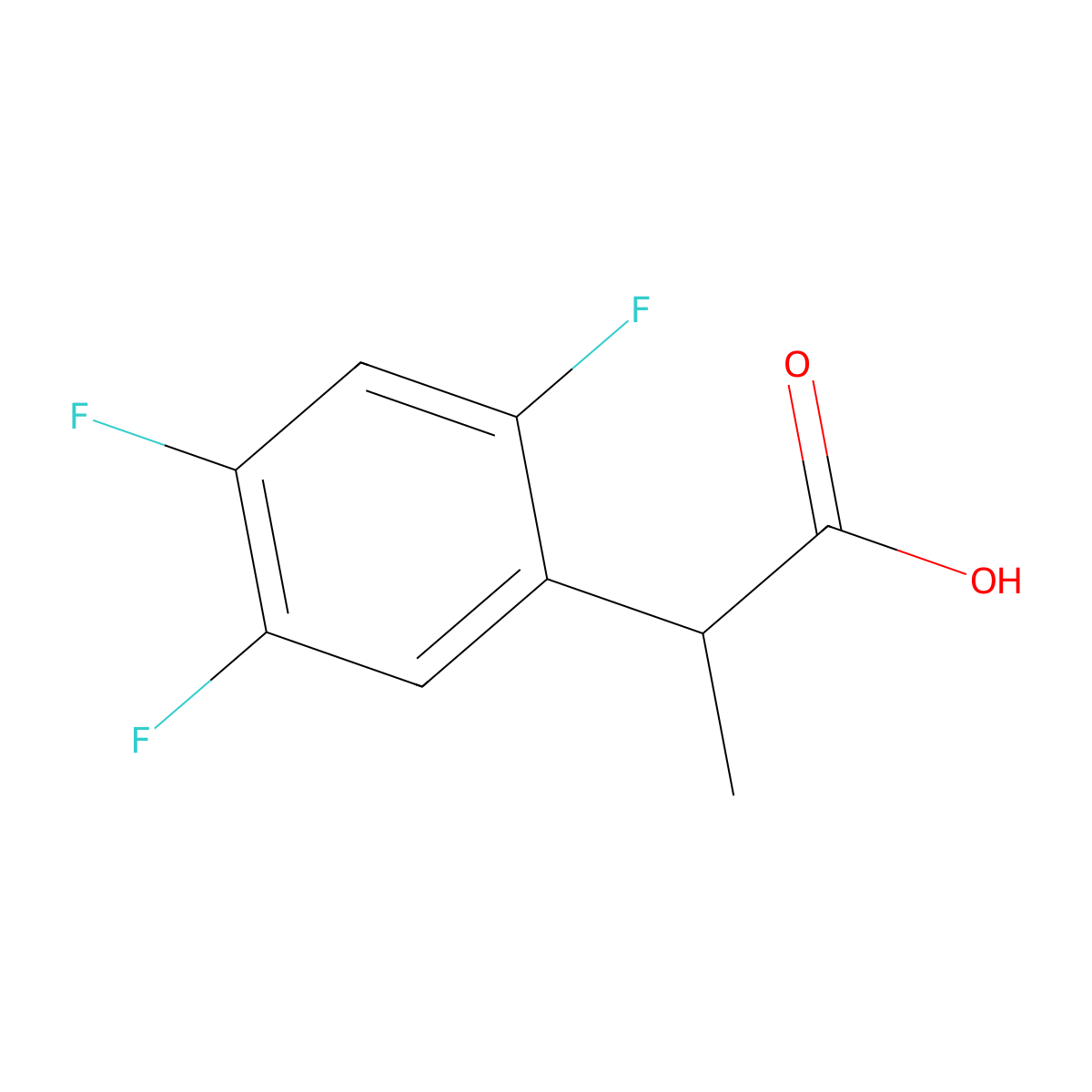 2-(2,4,5-Trifluorophenyl)propanoic acid molecular structure, CAS 1862781-41-6