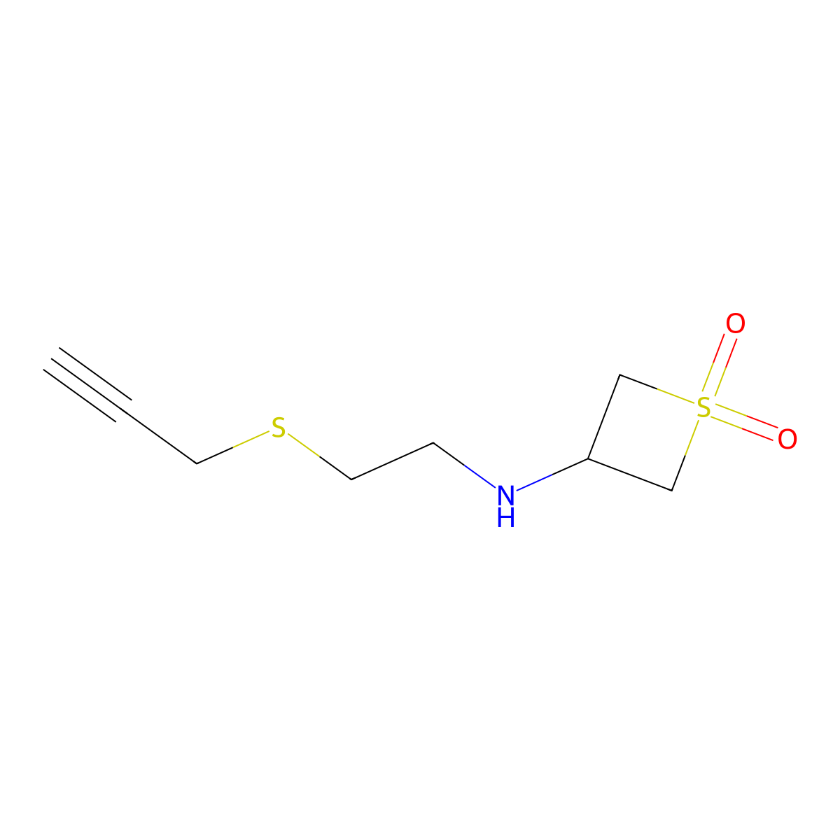 3-((2-(Prop-2-yn-1-ylthio)ethyl)amino)thietane 1,1-dioxide molecular structure, CAS 1862783-55-8