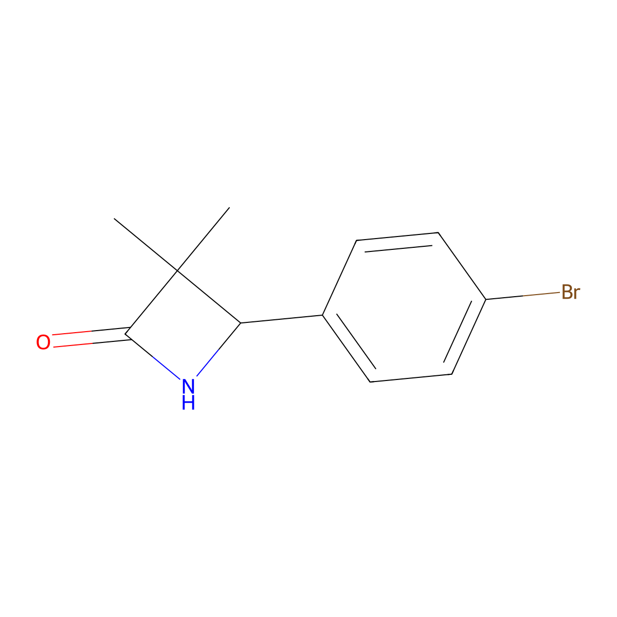 4-(4-Bromophenyl)-3,3-dimethylazetidin-2-one molecular structure, CAS 1862787-06-1