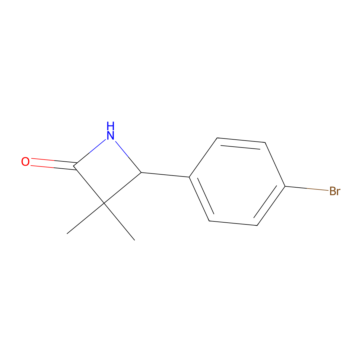 4-(4-Bromophenyl)-3,3-dimethylazetidin-2-one molecular structure, CAS 1862787-06-1