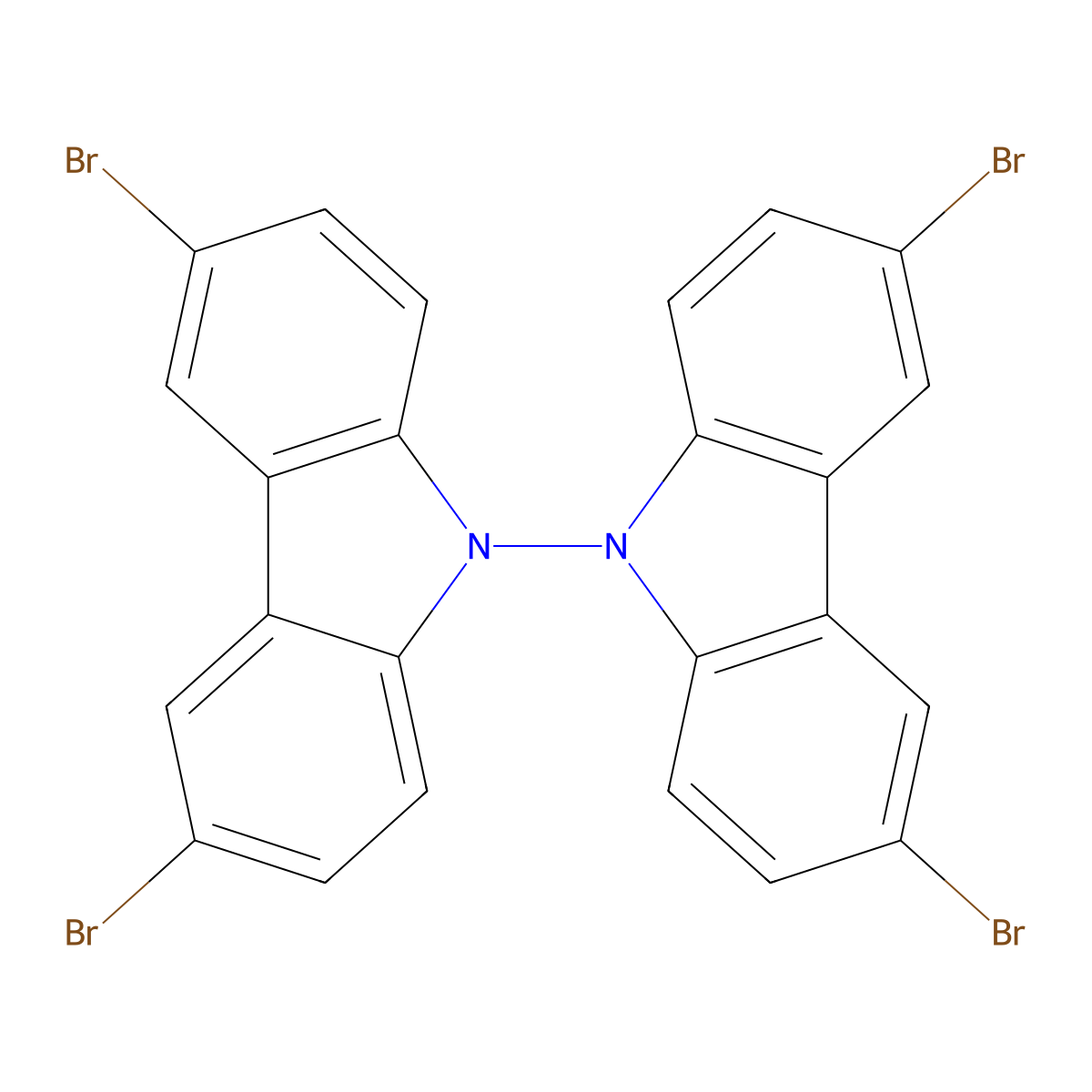 3,3',6,6'-Tetrabromo-9,9'-bicarbazole molecular structure, CAS 18628-03-0