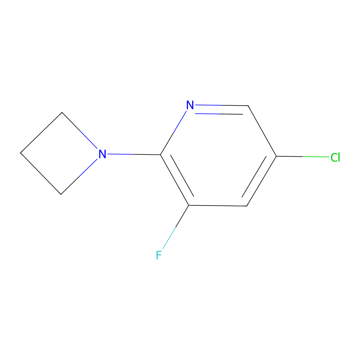 2-(Azetidin-1-yl)-5-chloro-3-fluoropyridine molecular structure, CAS 1862812-51-8