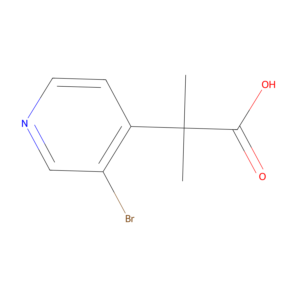 2-(3-Bromopyridin-4-yl)-2-methylpropanoic acid molecular structure, CAS 1862821-83-7