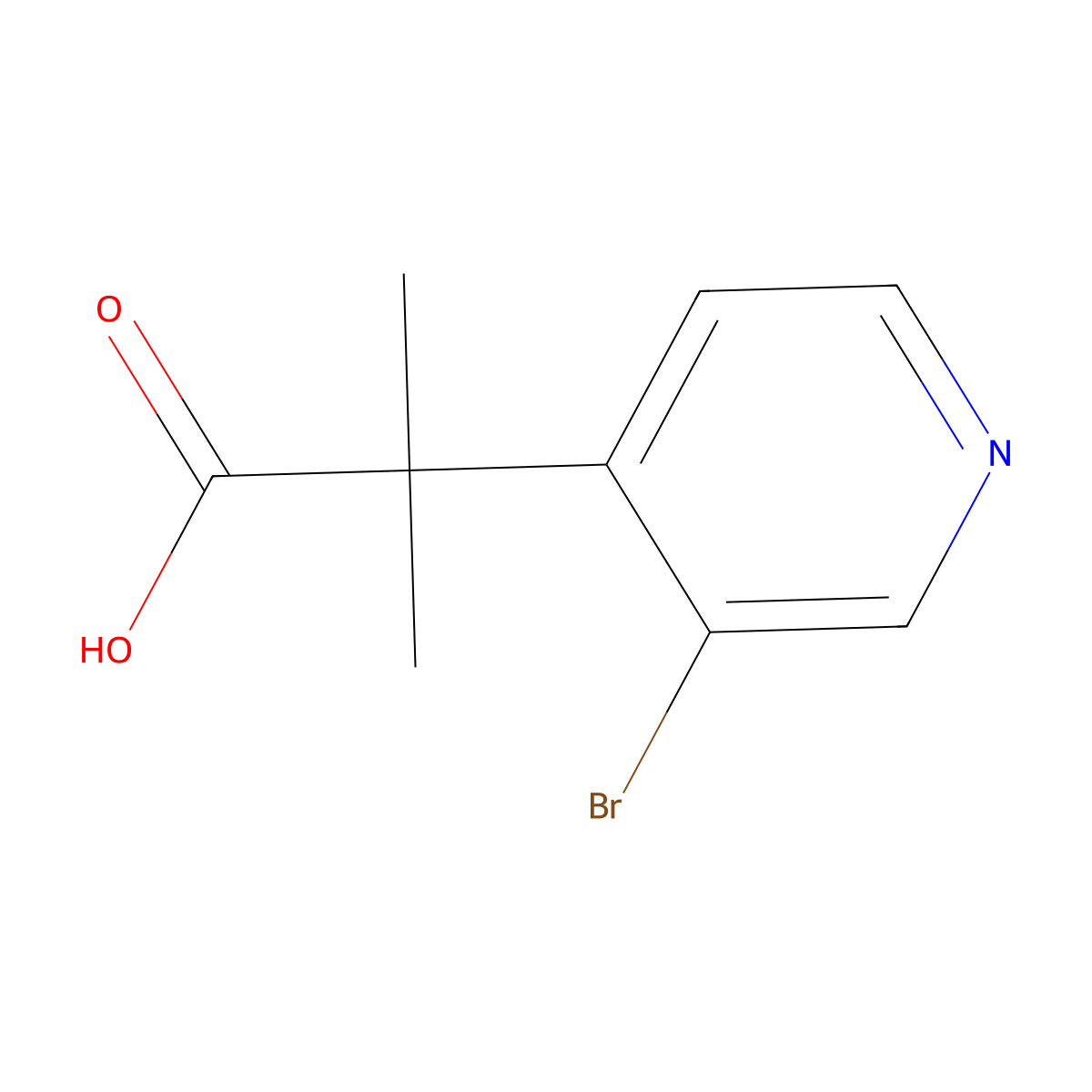 2-(3-Bromopyridin-4-yl)-2-methylpropanoic acid molecular structure, CAS 1862821-83-7