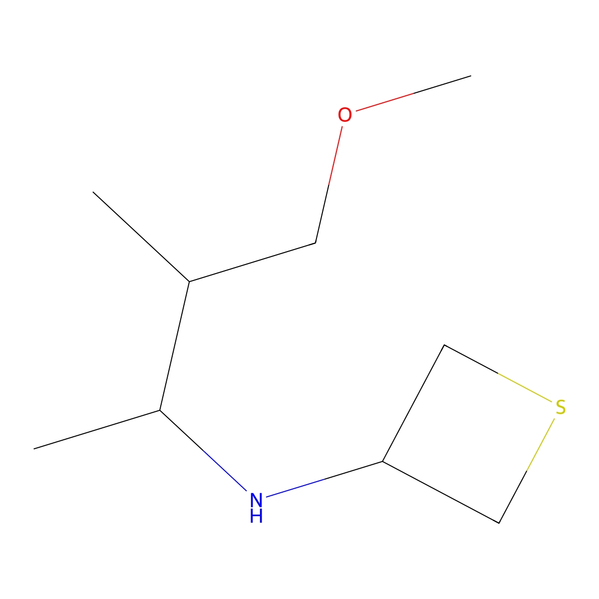 N-(4-Methoxy-3-methylbutan-2-yl)thietan-3-amine molecular structure, CAS 1862823-99-1