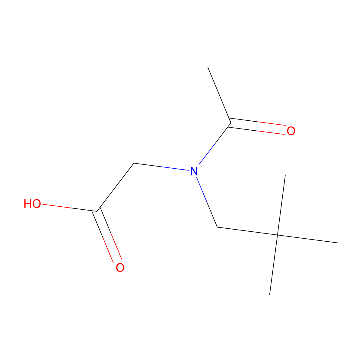 2-[N-(2,2-dimethylpropyl)acetamido]acetic acid molecular structure, CAS 1862835-72-0