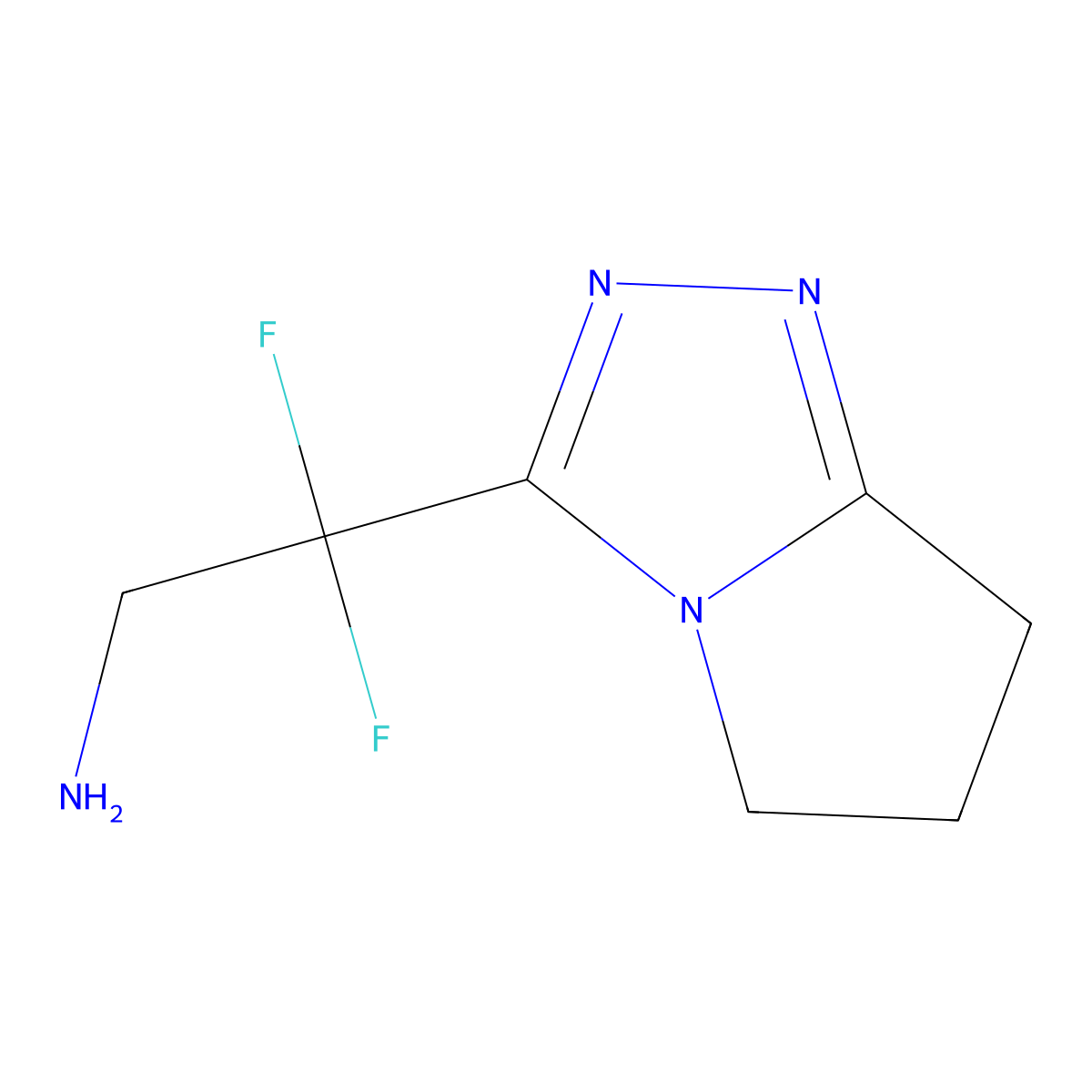 2,2-difluoro-2-{5H,6H,7H-pyrrolo[2,1-c][1,2,4]triazol-3-yl}ethan-1-amine molecular structure, CAS 1862839-15-3