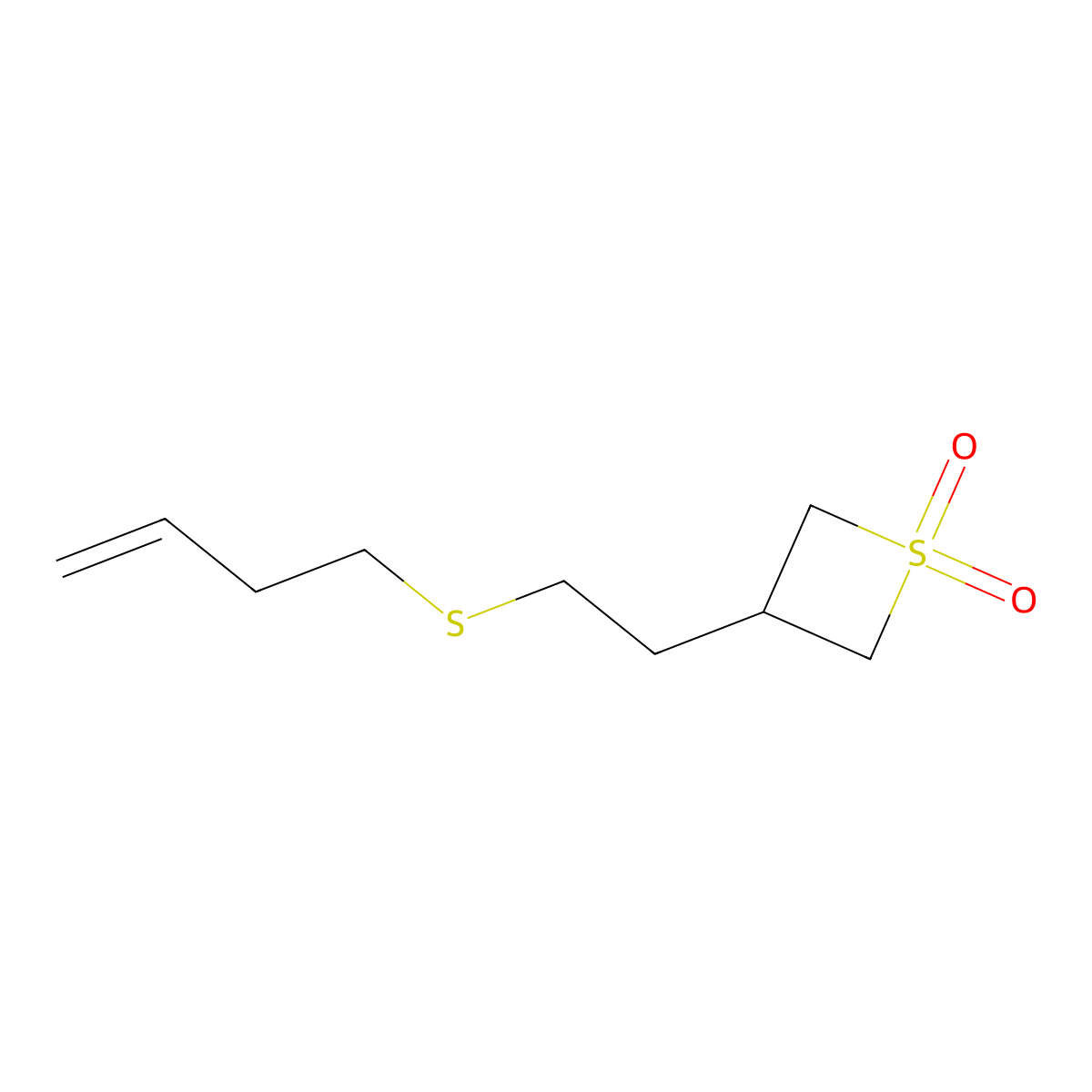 3-(2-(But-3-en-1-ylthio)ethyl)thietane 1,1-dioxide molecular structure, CAS 1862841-19-7