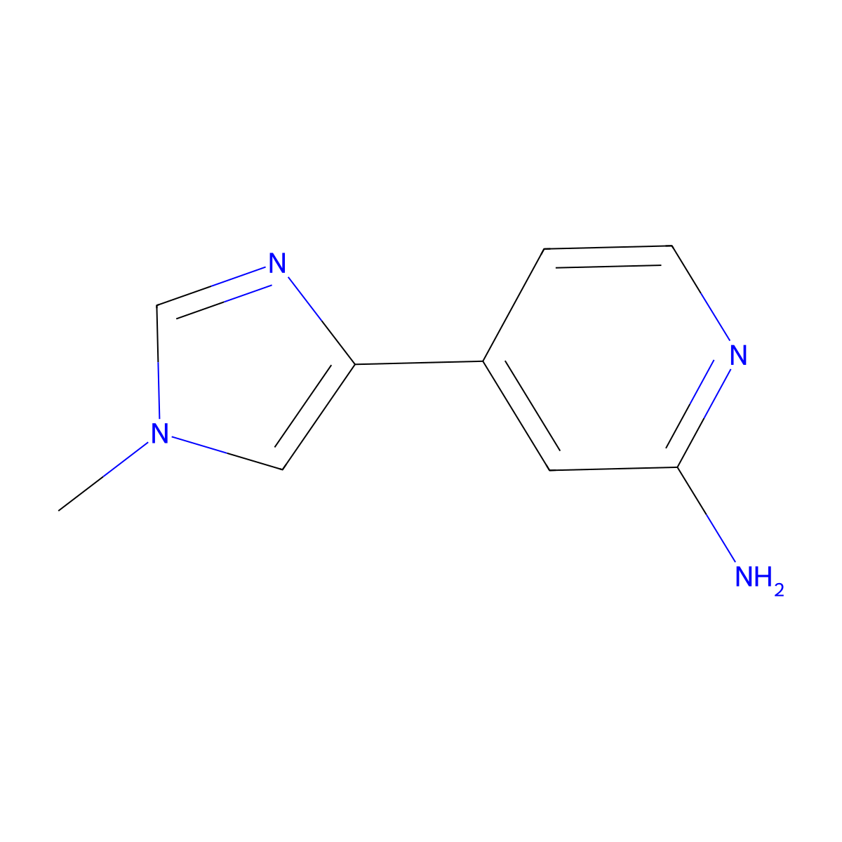 4-(1-Methyl-1H-imidazol-4-yl)-2-pyridinamine molecular structure, CAS 1862841-98-2