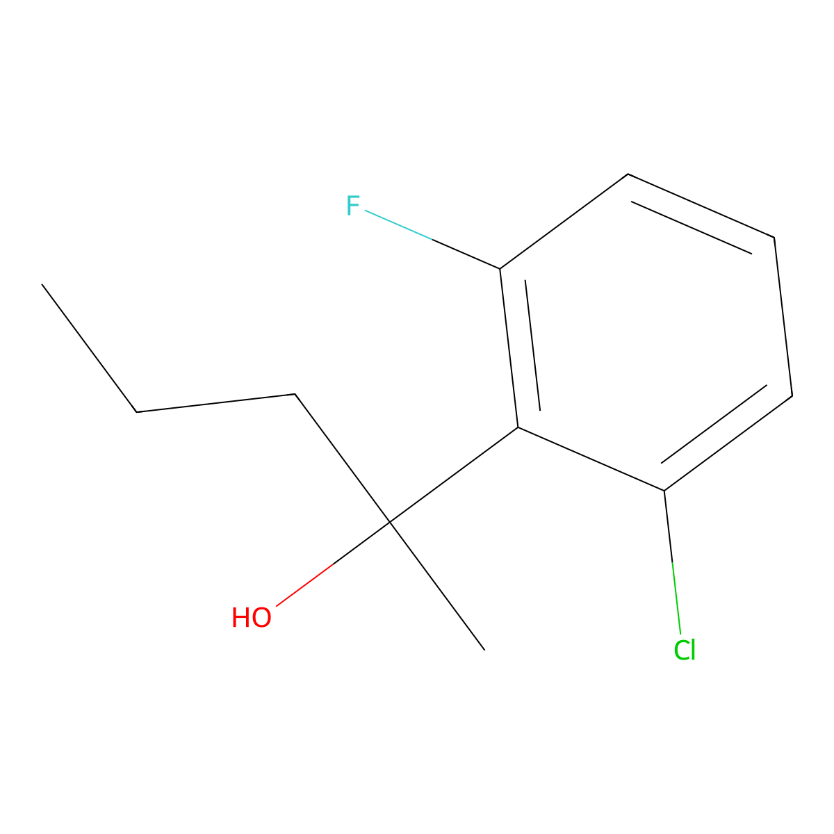 2-(2-Chloro-6-fluorophenyl)pentan-2-ol molecular structure, CAS 1862852-05-8