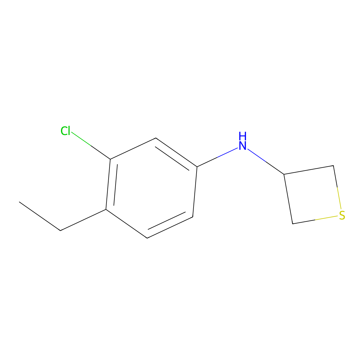 N-(3-Chloro-4-ethylphenyl)thietan-3-amine molecular structure, CAS 1862852-34-3