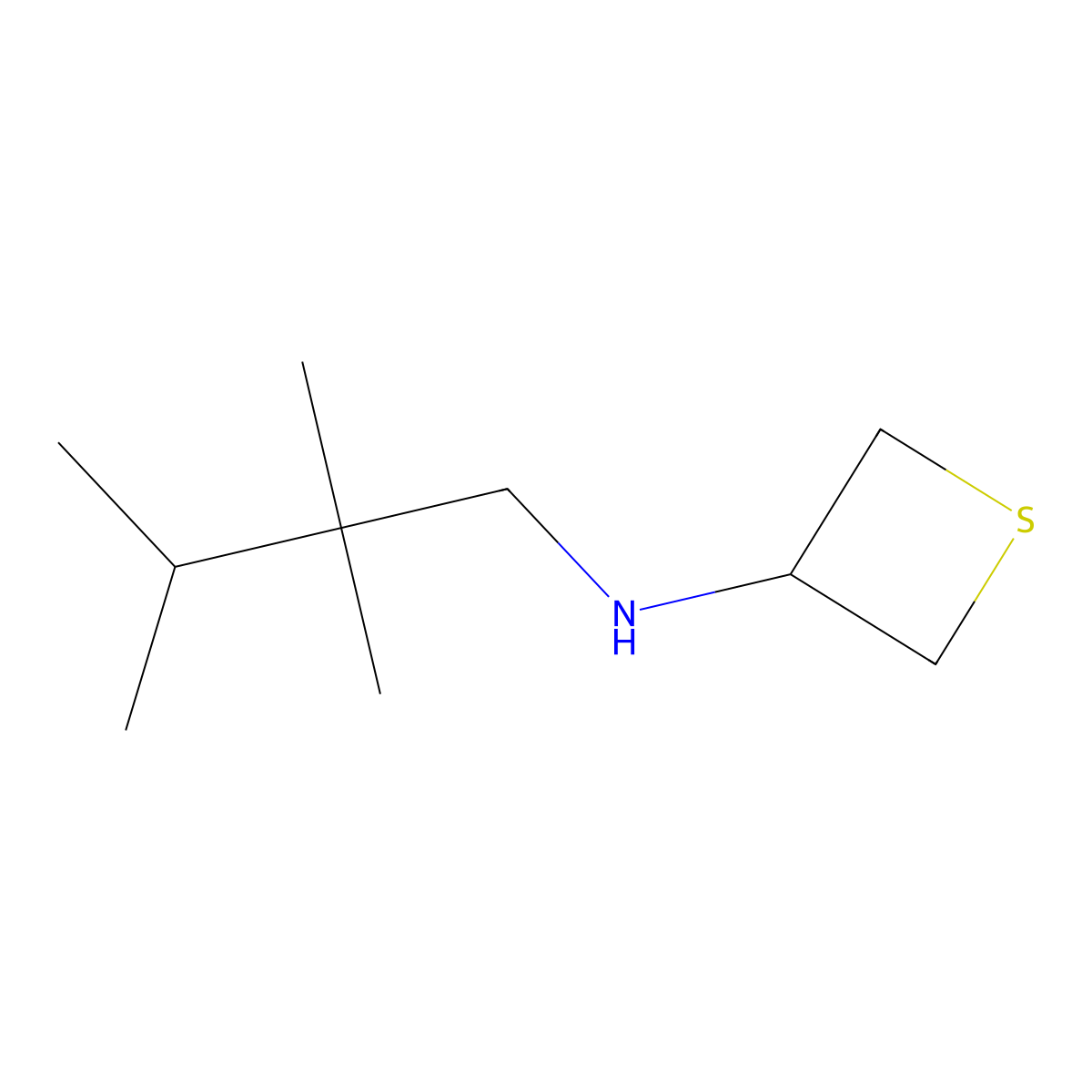 N-(2,2,3-Trimethylbutyl)thietan-3-amine molecular structure, CAS 1862867-18-2