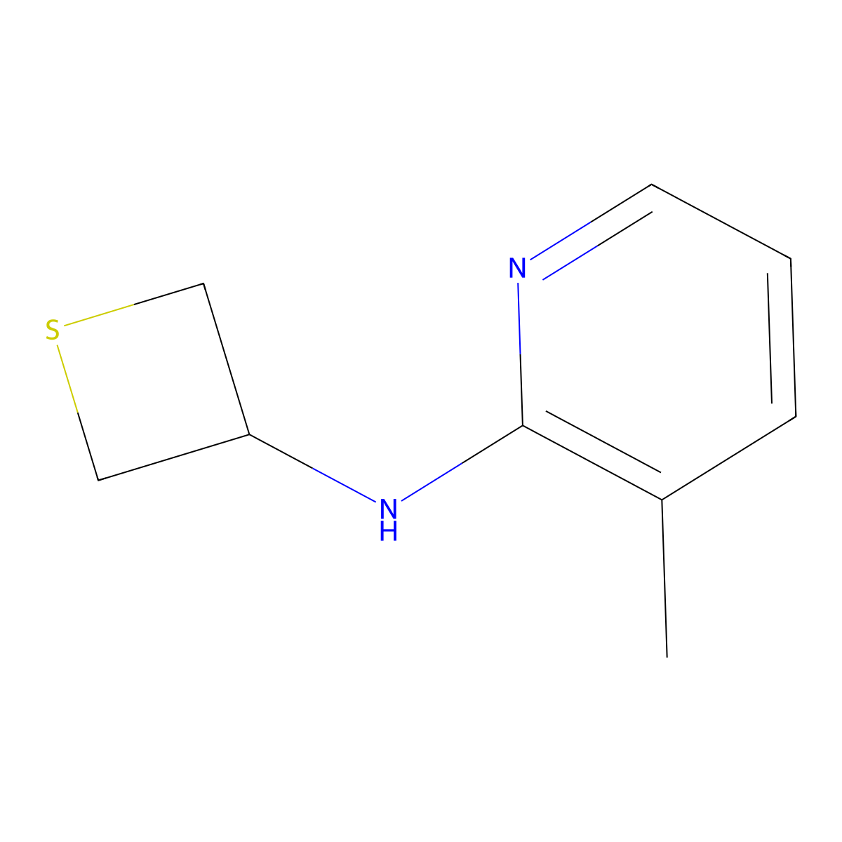 3-Methyl-N-(thietan-3-yl)pyridin-2-amine molecular structure, CAS 1862872-18-1
