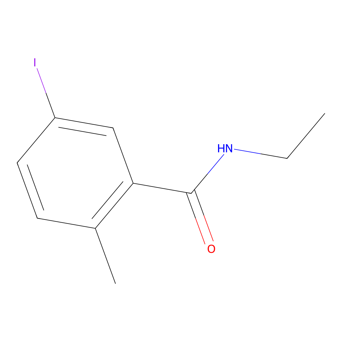 N-ethyl-5-iodo-2-methylbenzamide molecular structure, CAS 1862872-50-1