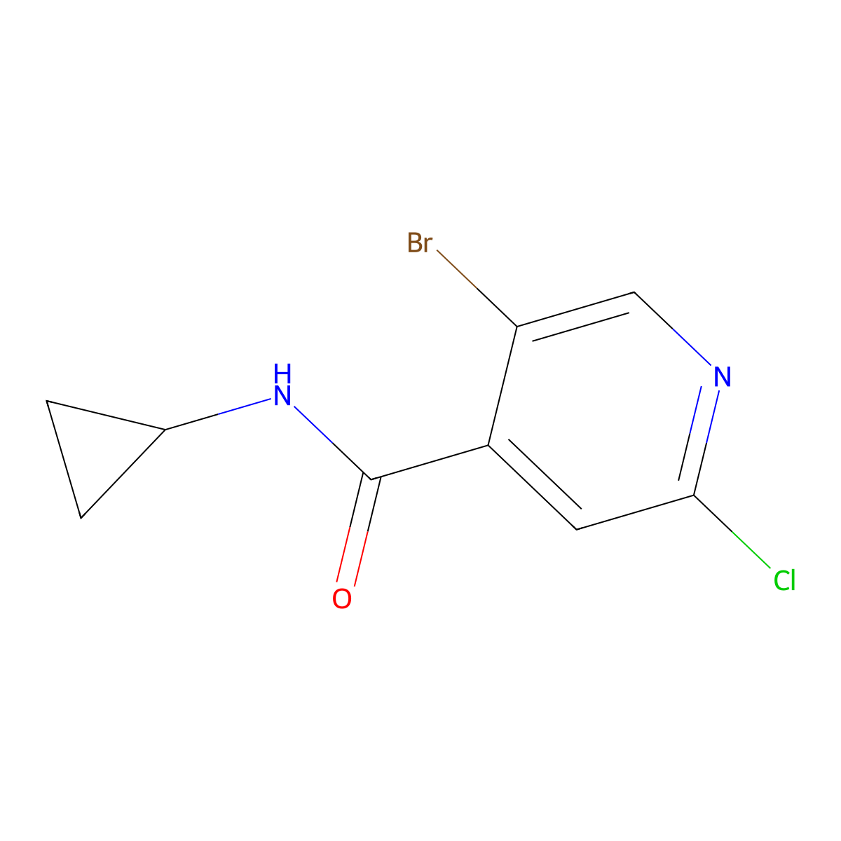 5-Bromo-2-chloro-N-cyclopropylisonicotinamide molecular structure, CAS 1862872-66-9