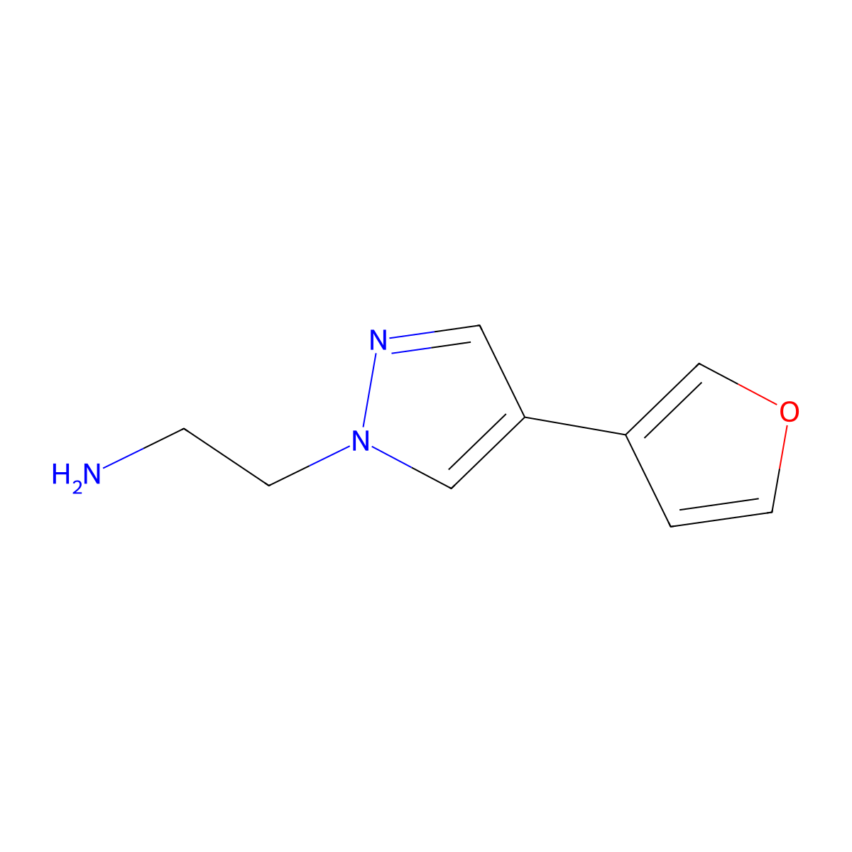 2-[4-(furan-3-yl)-1H-pyrazol-1-yl]ethan-1-amine molecular structure, CAS 1862877-05-1