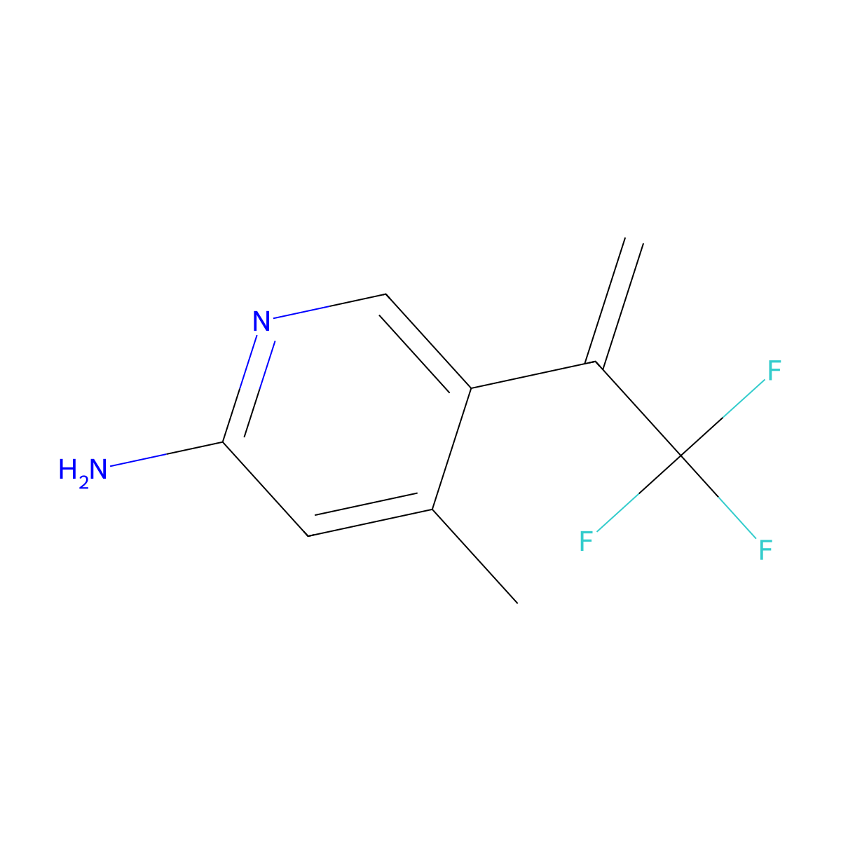 4-Methyl-5-(3,3,3-trifluoroprop-1-en-2-yl)pyridin-2-amine molecular structure, CAS 1862884-98-7