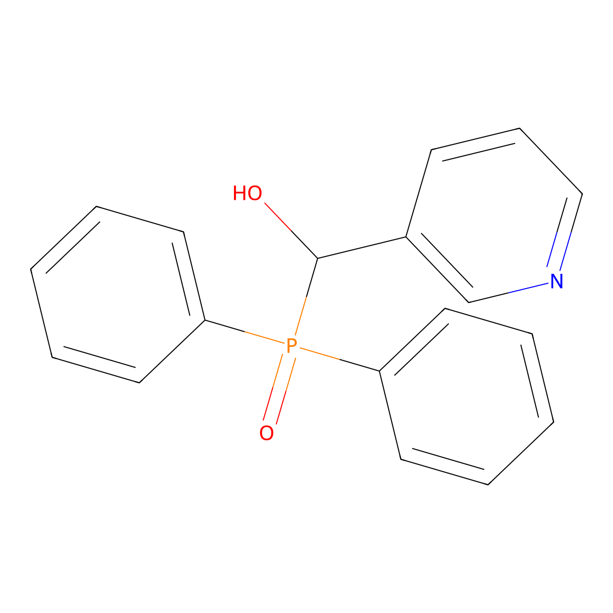 Diphenylphosphoryl(pyridin-3-yl)methanol molecular structure, CAS 18629-21-5
