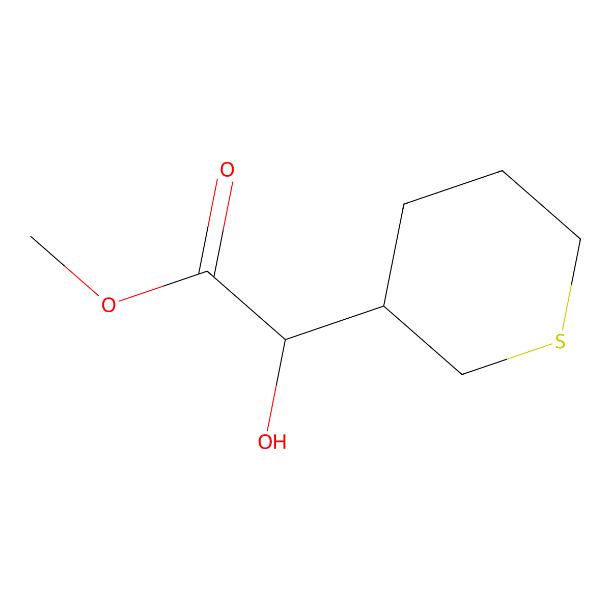 Methyl 2-hydroxy-2-(thian-3-yl)acetate molecular structure, CAS 1862902-86-0
