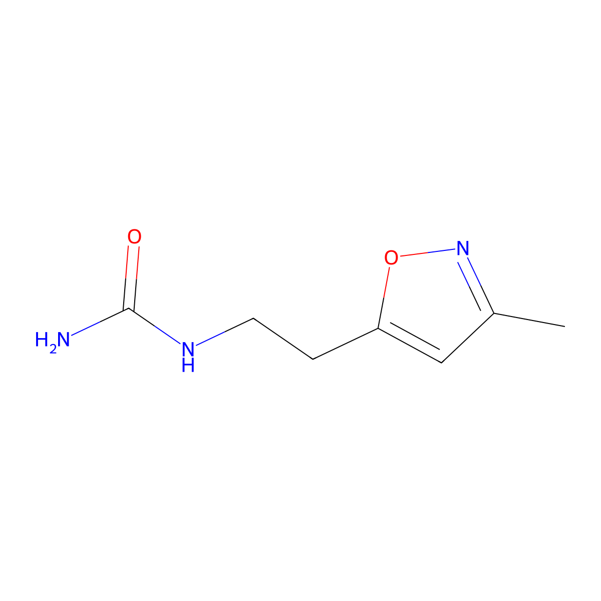 [2-(3-Methyl-1,2-oxazol-5-yl)ethyl]urea molecular structure, CAS 1862904-82-2