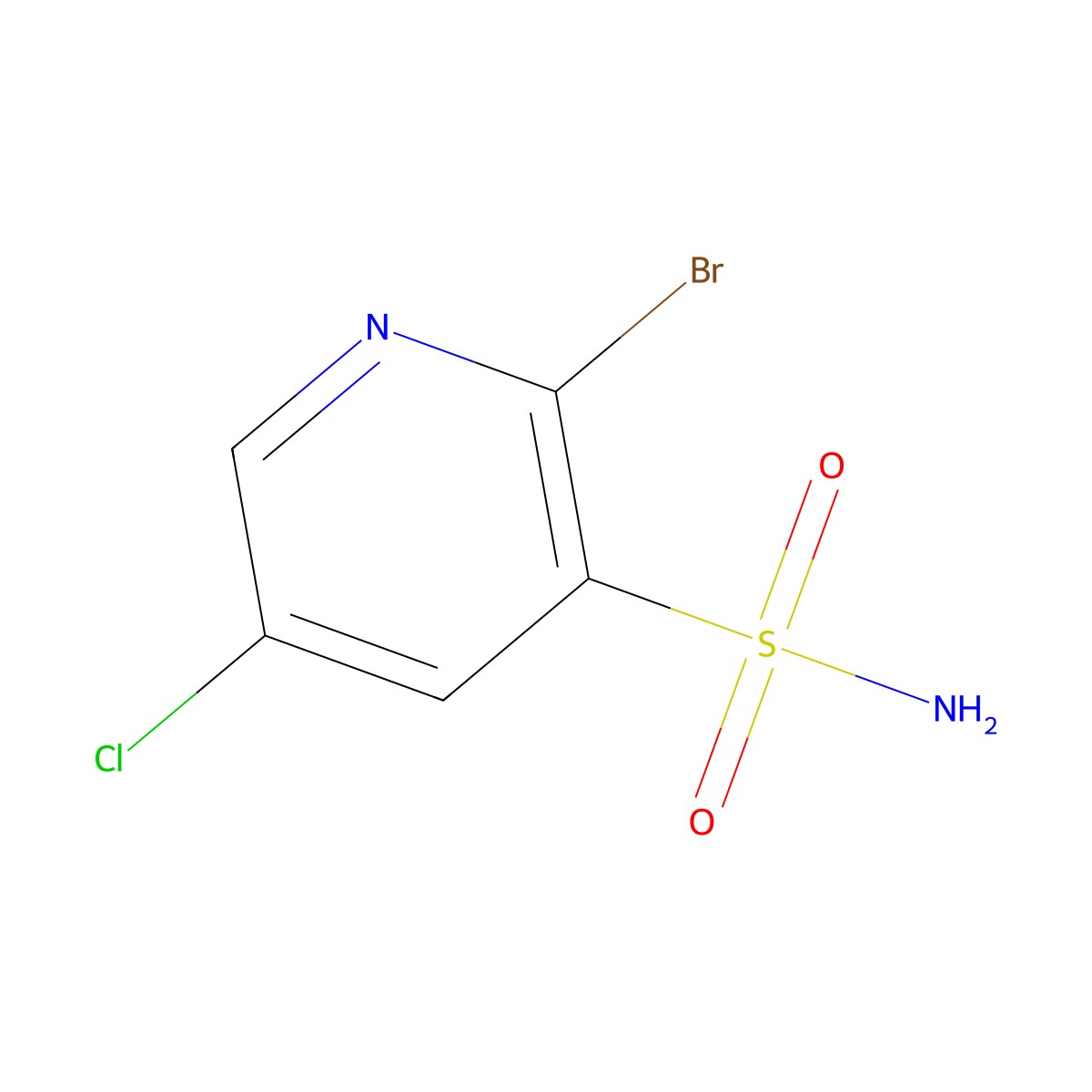 2-Bromo-5-chloropyridine-3-sulfonamide molecular structure, CAS 1862906-99-7