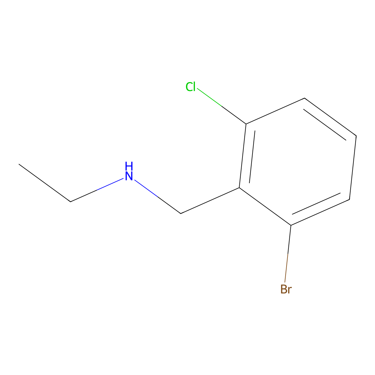 [(2-Bromo-6-chlorophenyl)methyl](ethyl)amine molecular structure, CAS 1862910-15-3