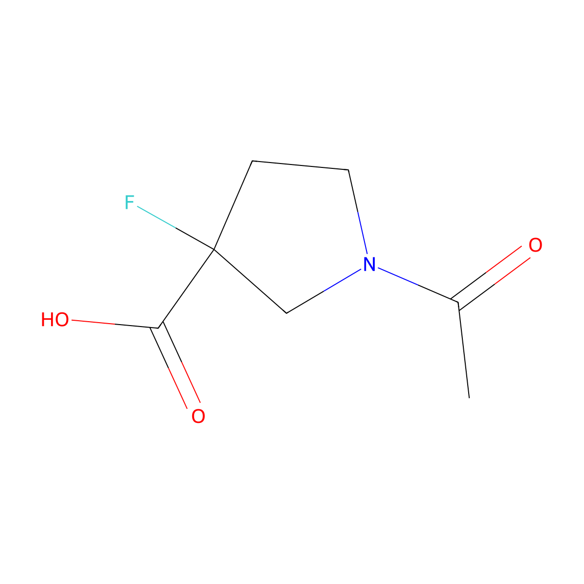 1-Acetyl-3-fluoropyrrolidine-3-carboxylic acid molecular structure, CAS 1862910-16-4